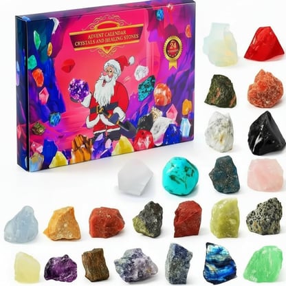 Christmas 24-day Advent Calendar with crystals Decorative Gemstone Set