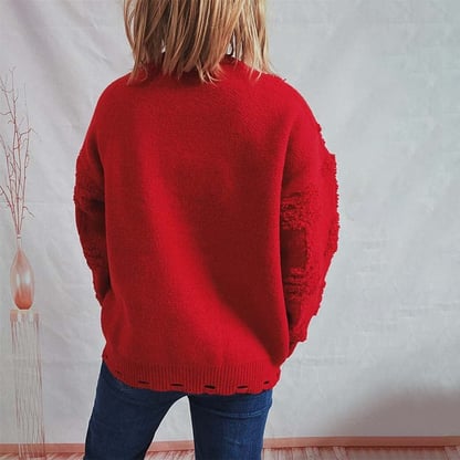 Millie | Women's Distressed Embroided Christmas Sweater