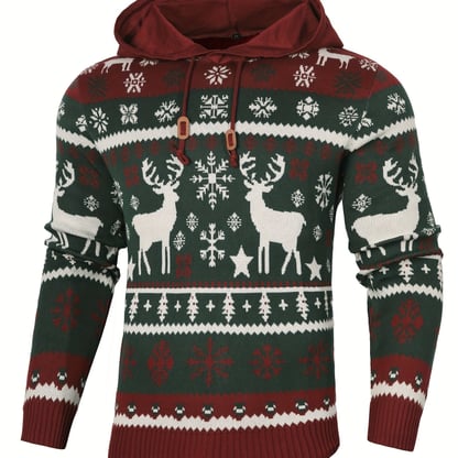 Stephen | Men's Festive Christmas Sweater with Hoodie