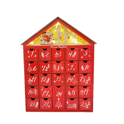 Advent Calendar Illuminated Wooden Compartment Decoration