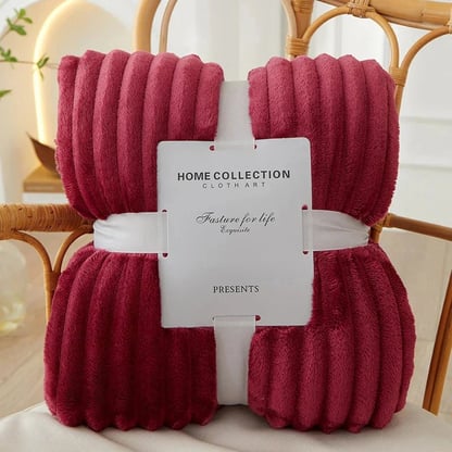 Lesley | Women's Cozy Ribbed Fleece Blanket