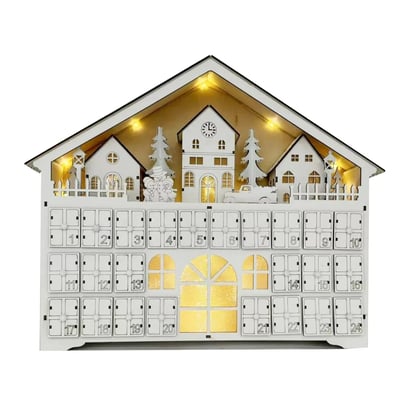 Advent Calendar Illuminated Wooden Compartment Decoration