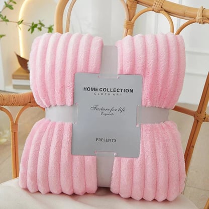 Lesley | Women's Cozy Ribbed Fleece Blanket