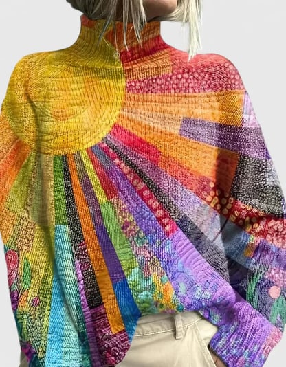 Gillian | Women's Colorful Rollneck Sweater