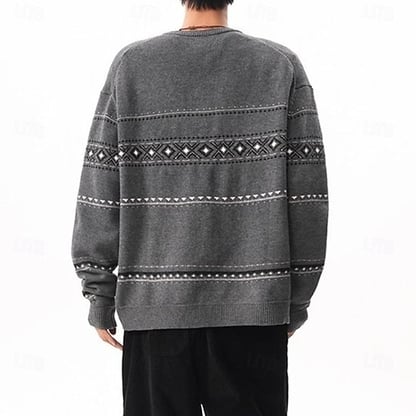 Colin | Men's Geometric Christmas Sweater Cardigan with Buttons