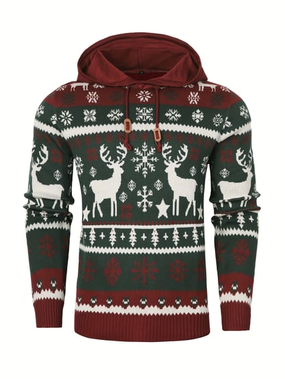 Stephen | Men's Festive Christmas Sweater with Hoodie