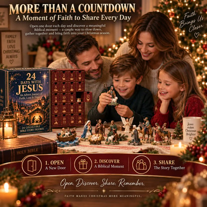 Christian Advent Calendar Collectible Nativity Figures Set