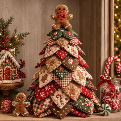 Christmas Fabric Christmas Tree Quilted Tabletop Décor