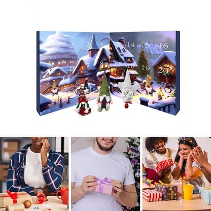 Women's Christmas 24-day Advent Calendar with plush gnome Festive Count