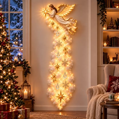 Christmas Wall Decorations Illuminated Vertical Angel Display