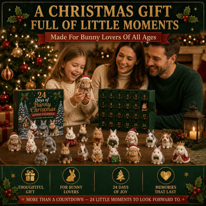Collectible Bunny Advent Calendar with 24 Festive Figurines