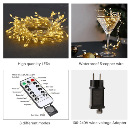 Christmas String Lights Remote-Controlled Decorative LED Strand