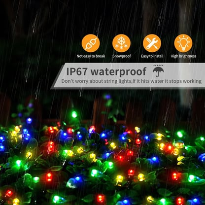 Outdoor Christmas Lights Multicolor LED String Lights
