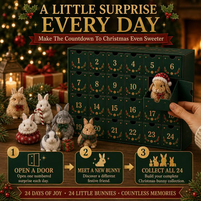 Collectible Bunny Advent Calendar with 24 Festive Figurines