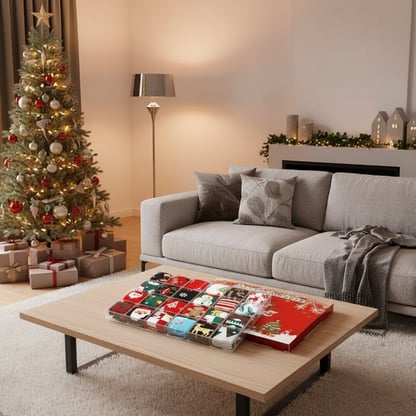 Christmas Advent Calendar with socks Festive 24-Day Set