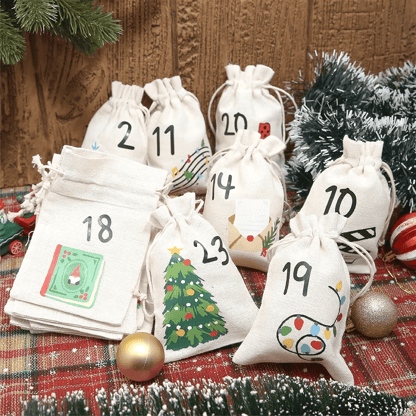 DIY Advent Calendar with 24 candy bags Festive Numbered Drawstring