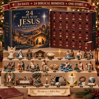 Christian Advent Calendar Collectible Nativity Figures Set
