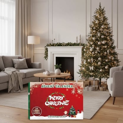 Christmas Advent Calendar with socks Festive 24-Day Set