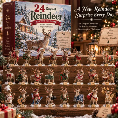 Reindeer Advent Calendar Collectible Figurines Set