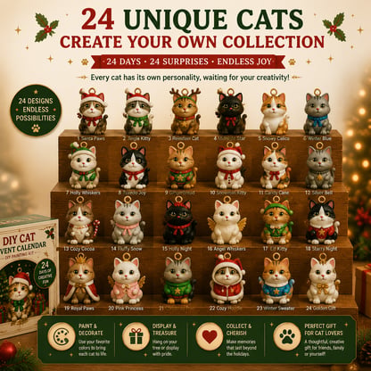 Fillable Advent Calendar DIY Painting Cat Ornament Kit