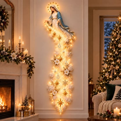 Christmas Wall Decorations Illuminated Vertical Angel Display