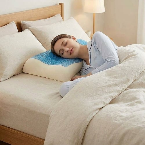 Contoured Memory Foam Pillow with Gel Layer