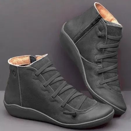Diana | Women's Lace-Up Flat Ankle Boots