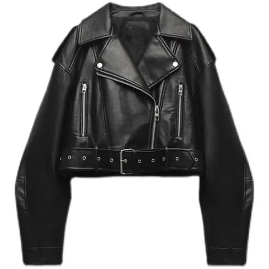 Camilla | Women's Cropped Leather Moto Jacket