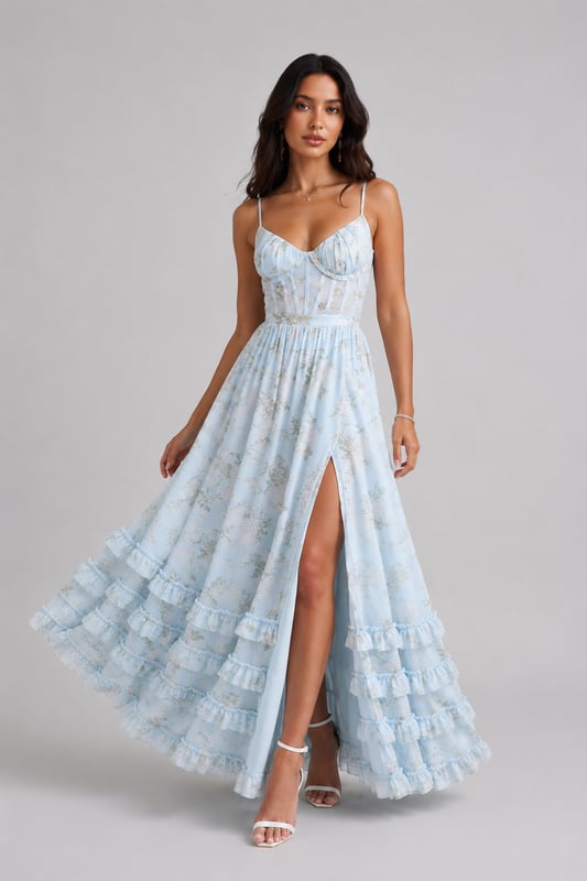Summer | Women's Floral Ruffled Maxi Dress
