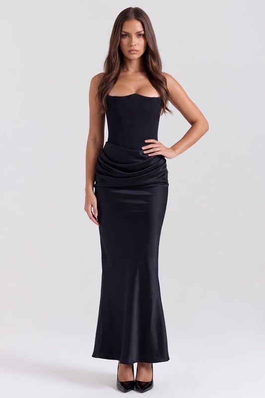 Violet | Women's Ruched Evening Maxi Dress