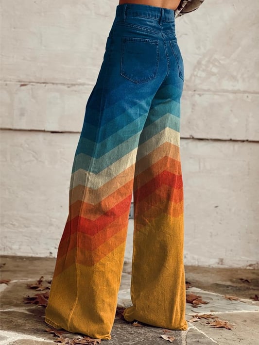 Penny | Women's Colorful High Waisted Wide Leg Jeans