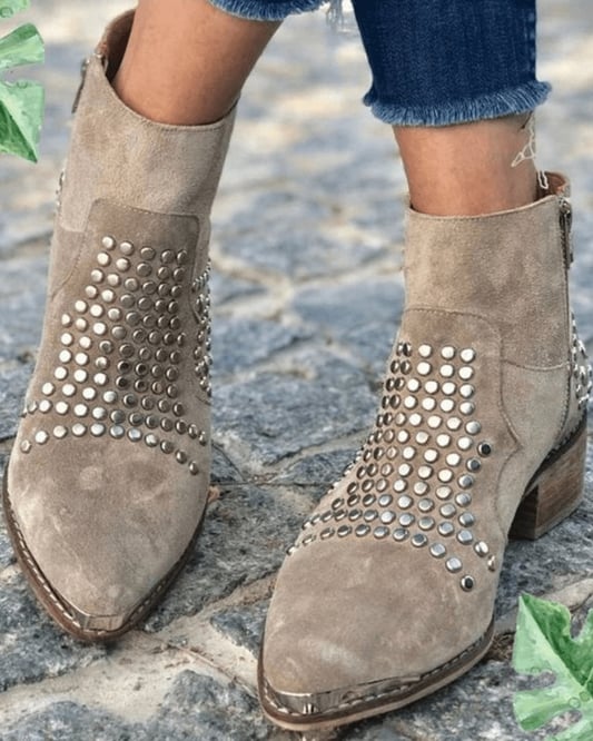 Poppy | Women's Studded Pointed Toe Ankle Boots