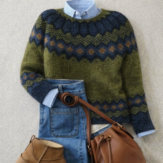 Kate | Women's Fair Isle Knit Sweater