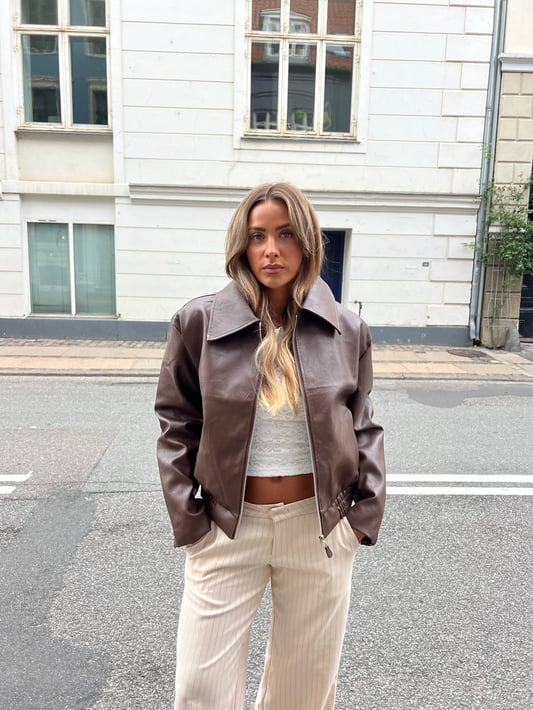 Isabella | Women's Faux Leather Bomber Jacket