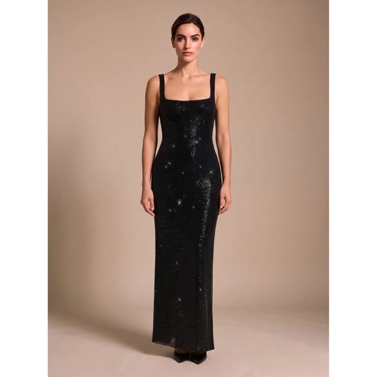 Eliza | Women's Backless Sequin Maxi Evening Dress