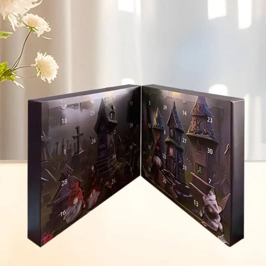 Christmas 24-day Advent Calendar with gnomes Festive Wooden Display