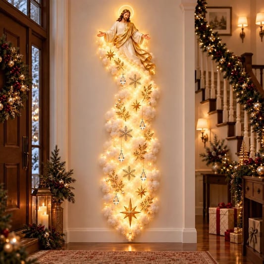Christmas Wall Decorations Illuminated Vertical Angel Display