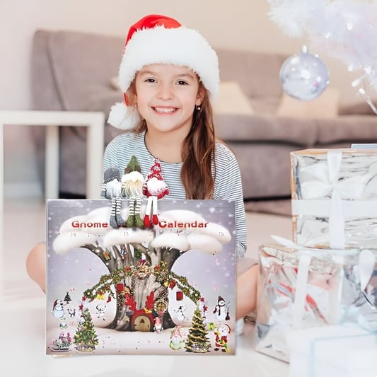 Women's Christmas 24-day Advent Calendar with plush gnome Festive Count