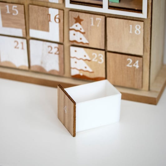 Christmas Wooden Advent Calendar with LED lights