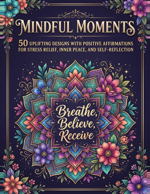 Mindful Moments: Inspirational Quotes Coloring Book for Adults