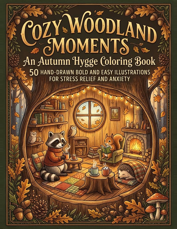Cozy Woodland Moments: An Autumn Hygge Coloring Book