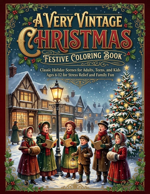 A Very Vintage Christmas: Festive Coloring Book