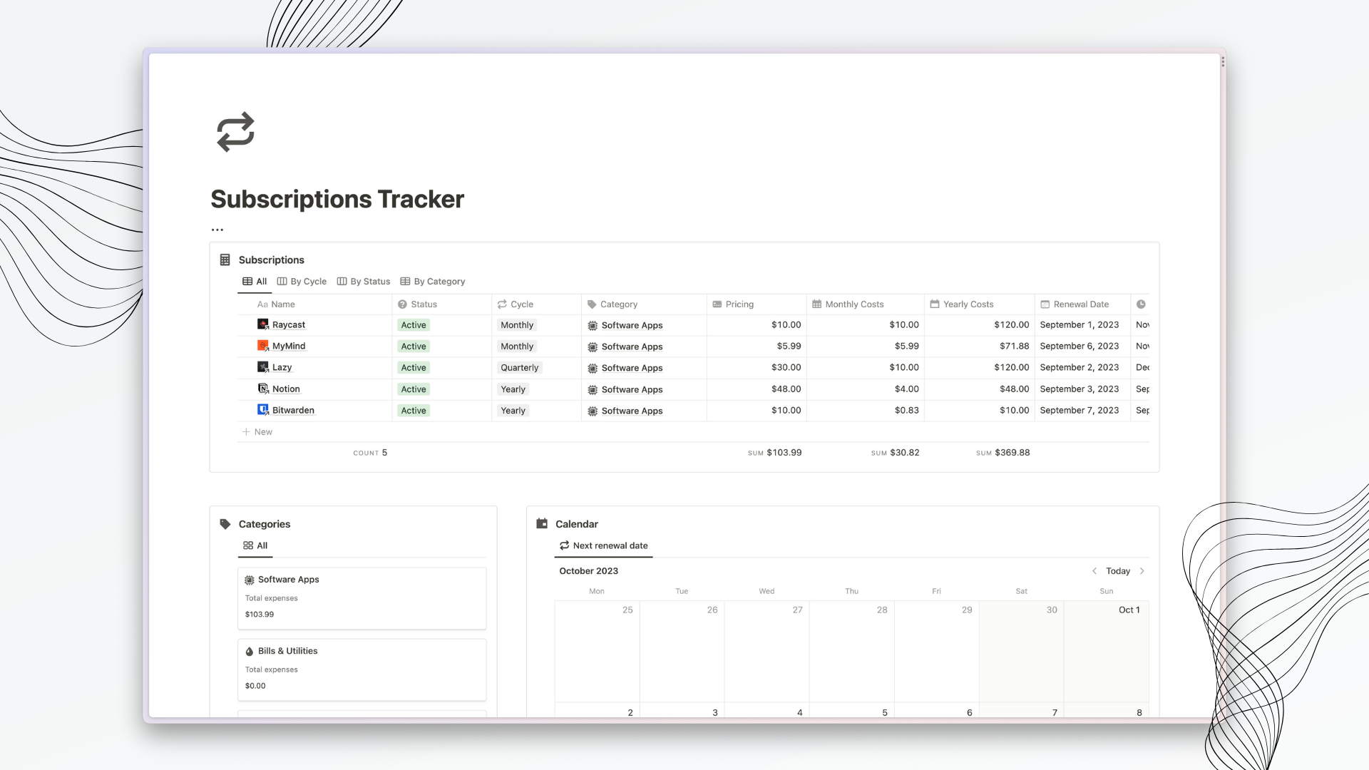 Subscription Tracker