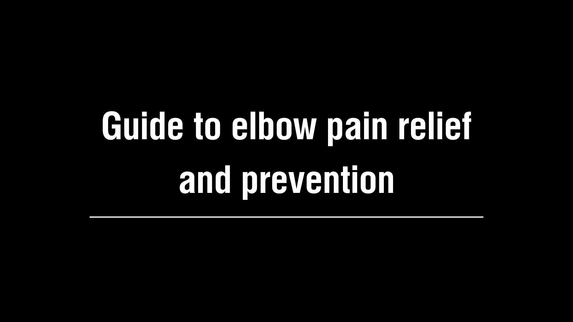 Elbow pain/injury Fix