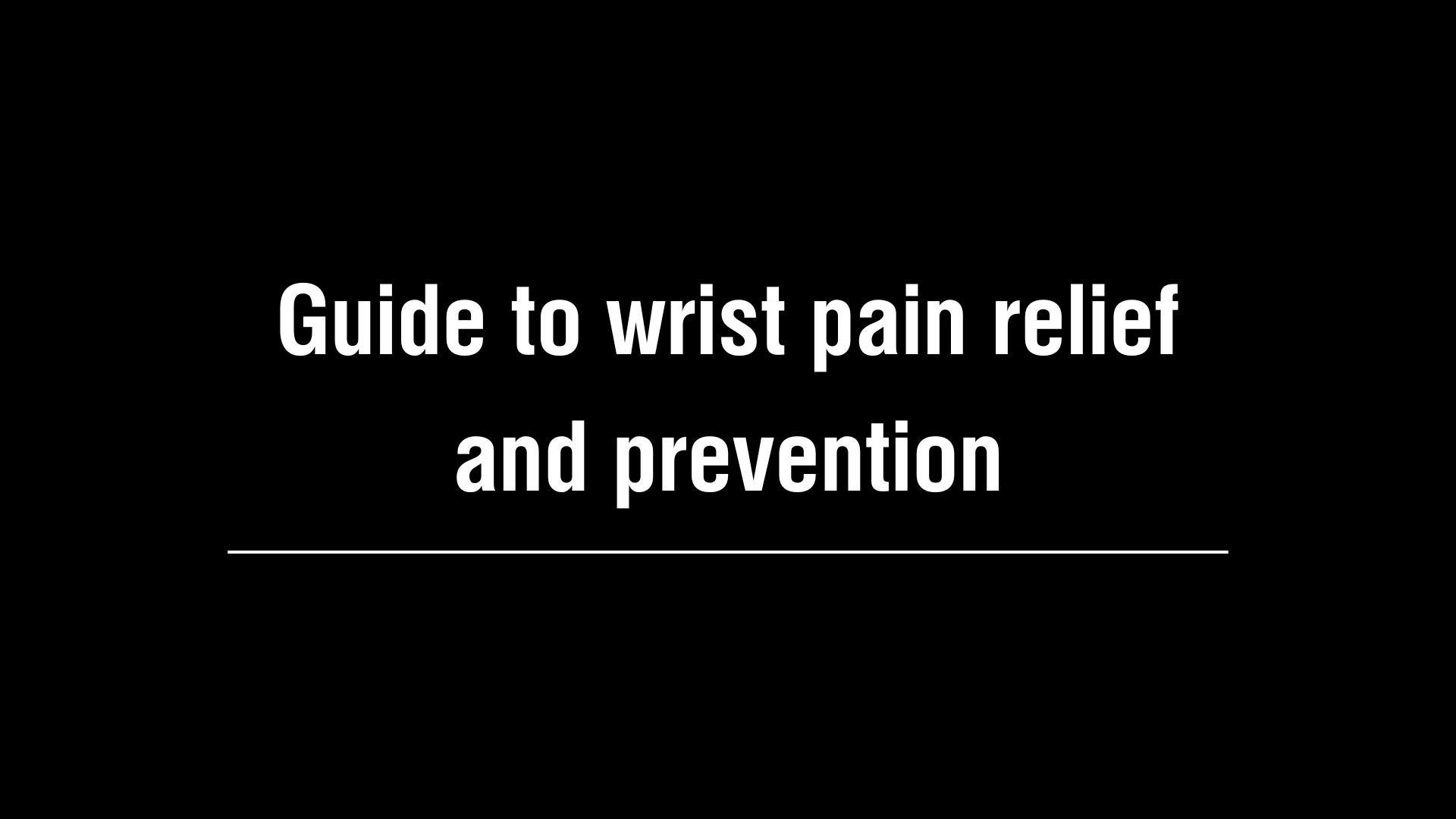 Wrist pain/injury Solution