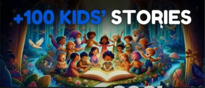 "100+ Kids' Stories ✨"  