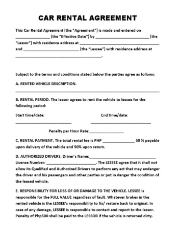 Rental Car Contracts