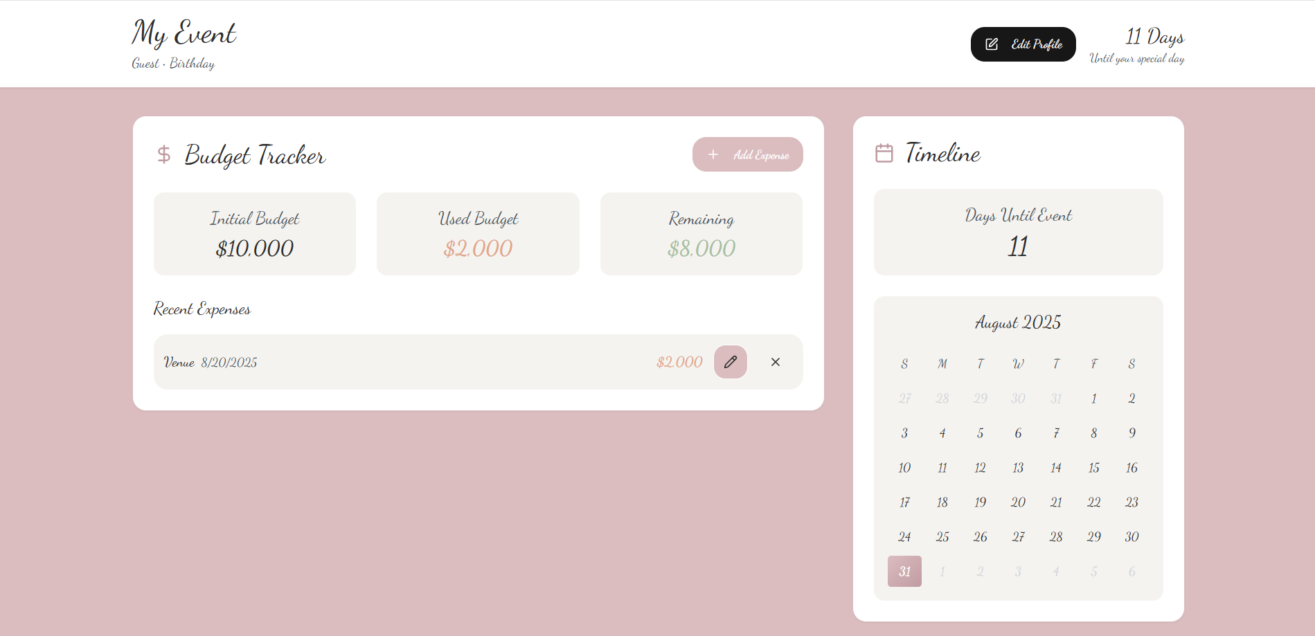 EventFlow–Luxe Event Planning