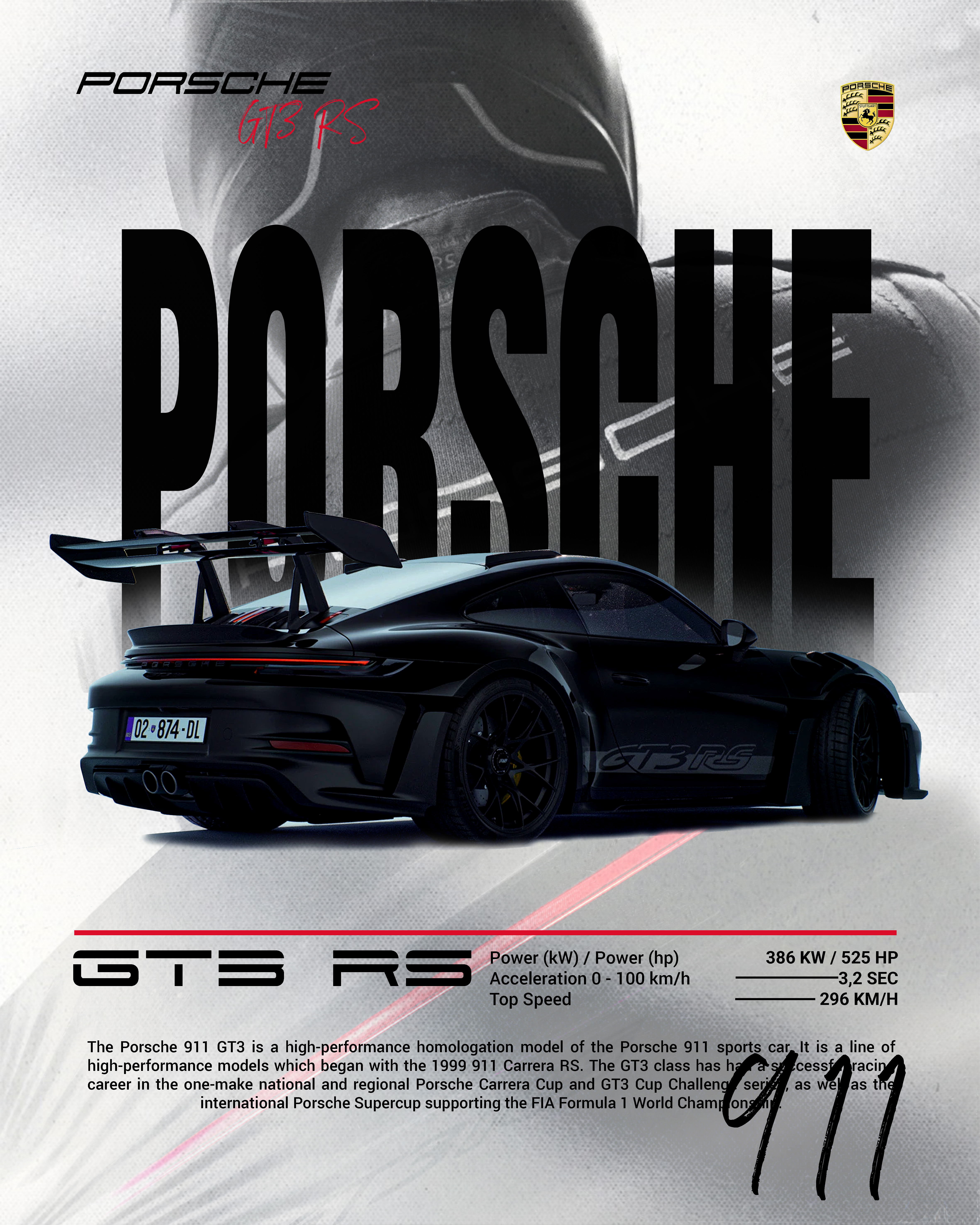 GT3 RS Digital Art Print