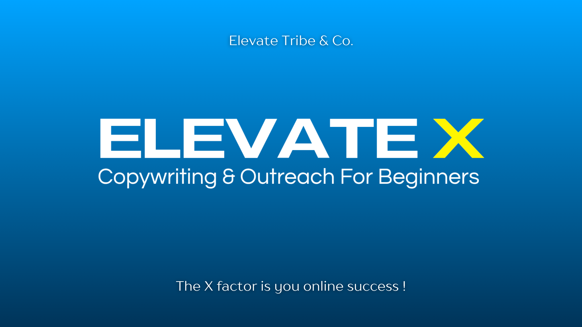Elevate X: Copywriting Sprint